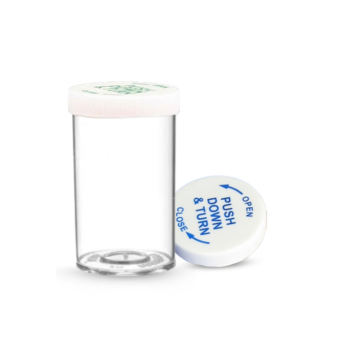 Tablet Vials Clear 8 Drachm CRC (Per 50)