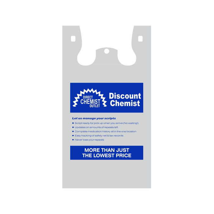 Plastic Bags Large Heavy Reusable Singlet Direct Chemist Outlet