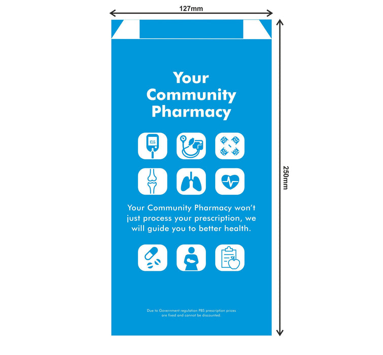 Paper Bags Medium Generic (BLUE) Your Community Per 2500