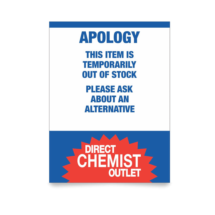 Out of Stock Shelf Talker