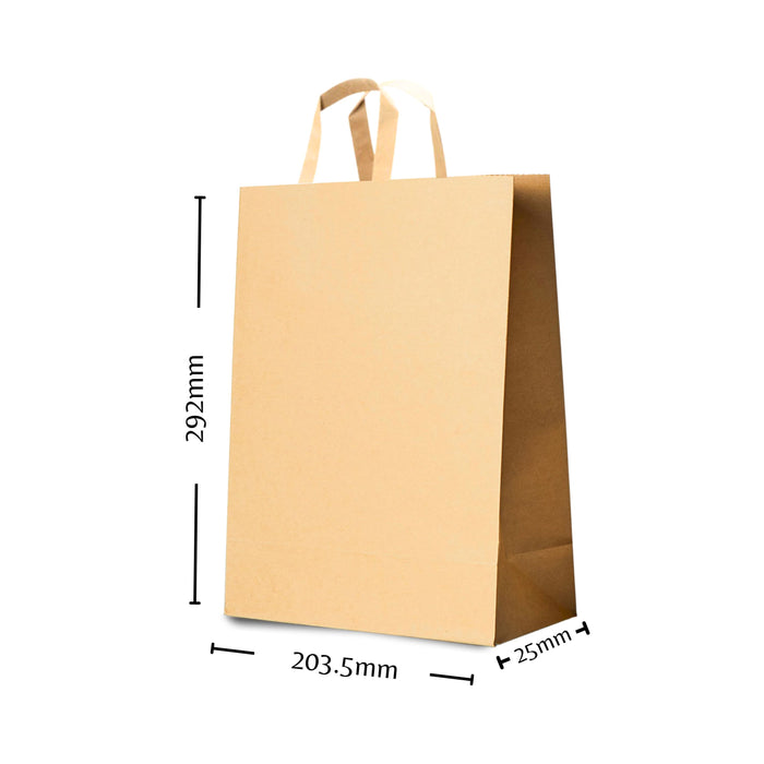 Medium Brown Paper Bag Flat Handles