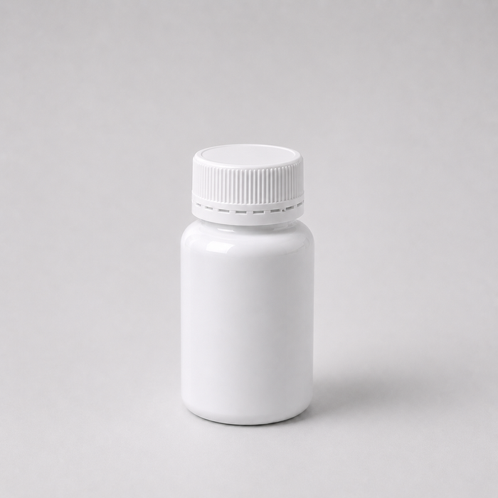50ml White Plastic Tablet Bottles Tamper Evident Finish