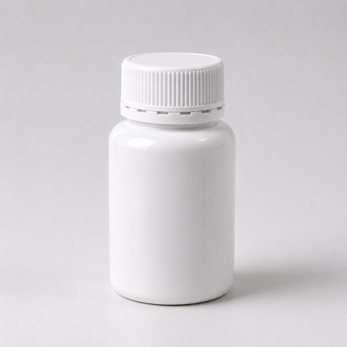 100ml White Plastic Tablet Bottles Tamper Evident Finish