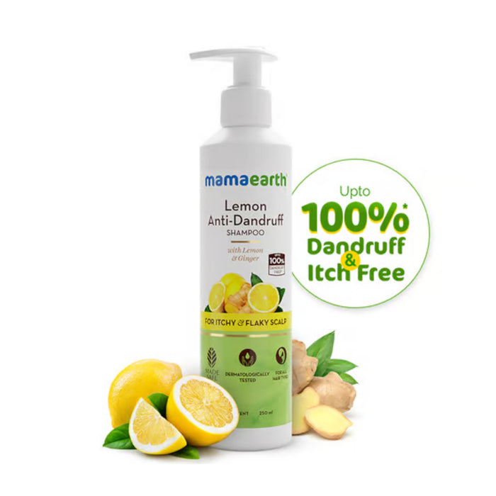 Lemon Anti-Dandruff Shampoo with Lemon & Ginger for up to 100% Dandruff & Itch-free Scalp 250ml