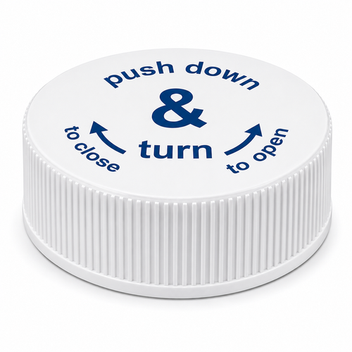 Child Resistant Caps 45mm for 250ml Tablet Bottles
