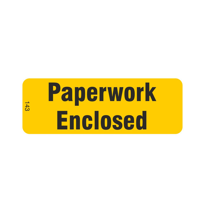 Label 143 Paperwork Enclosed