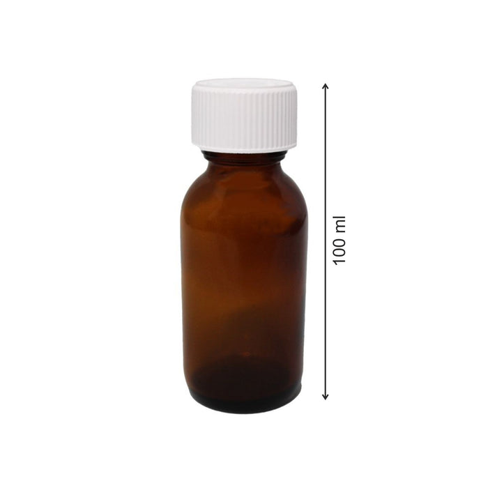 Amber Glass Bottles 100ml with CRC Cap