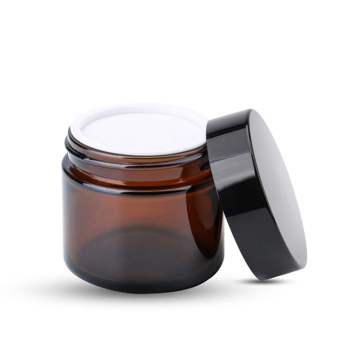 Amber Glass Cream Jar with Lid 50ml
