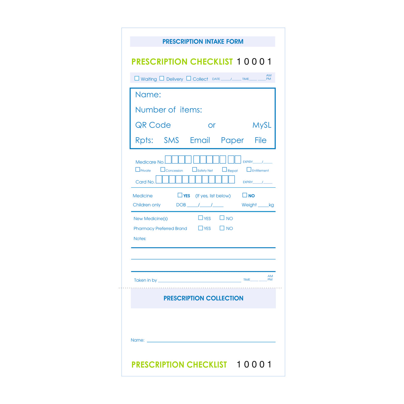 Prescription Intake Forms