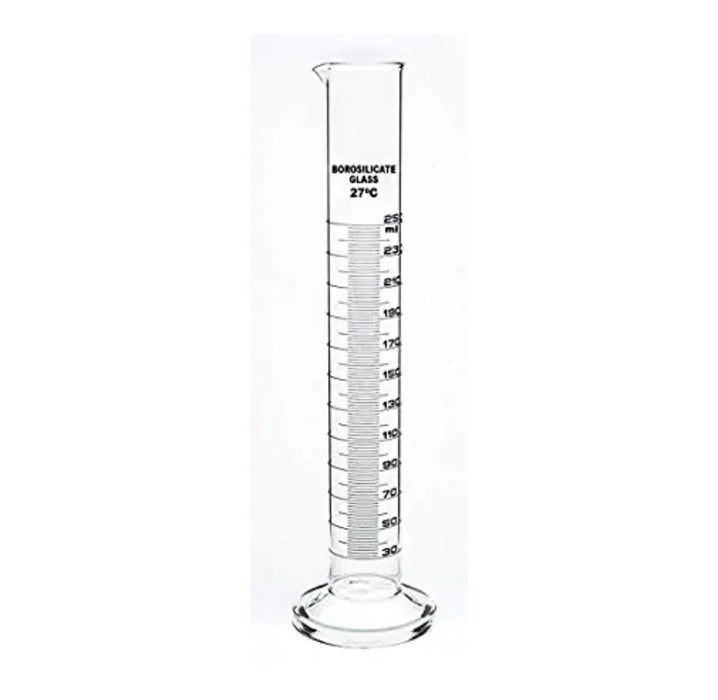 Glass Measuring Cylinder 250ml Borosilicate High Quality Glass