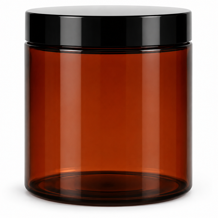 500g Amber Glass Ointment Jars
