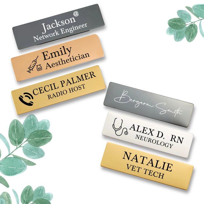 Name Badges Customised At Request Magnetic