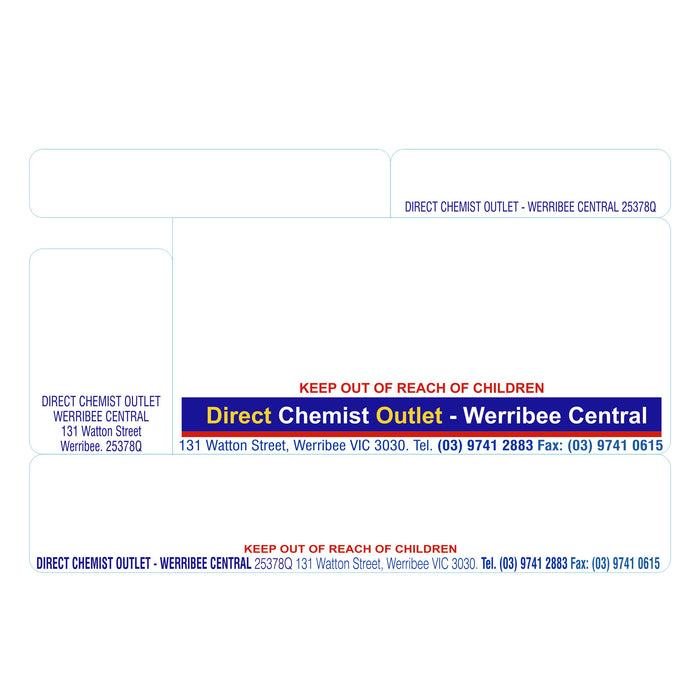 Direct Chemist Outlet Werribee Central Dispensing Label — Total Pharmacy