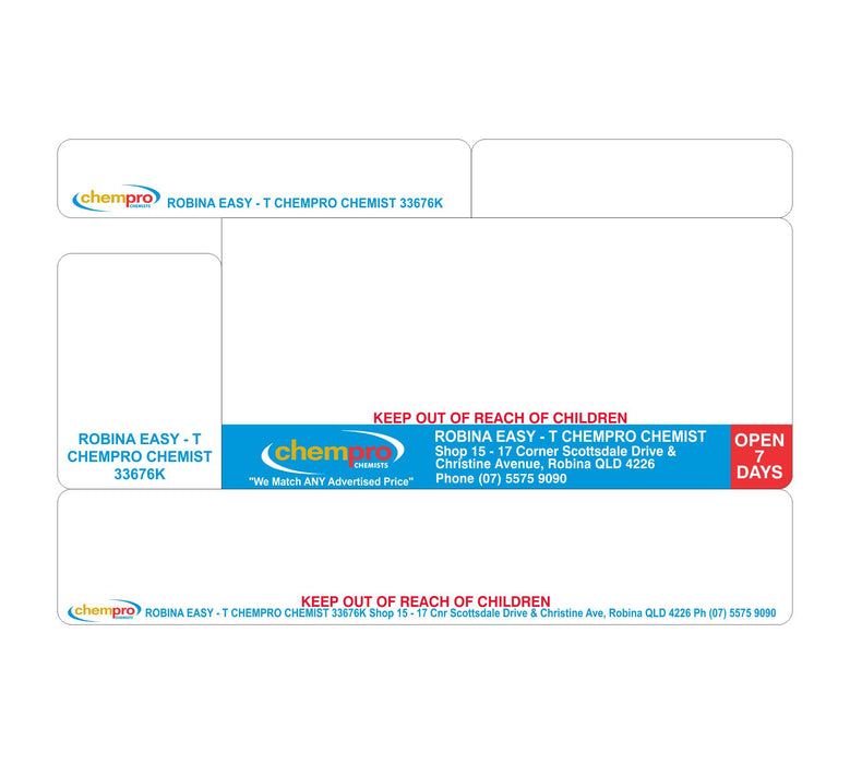 Dispensing Labels Chempro Robina Easy-T