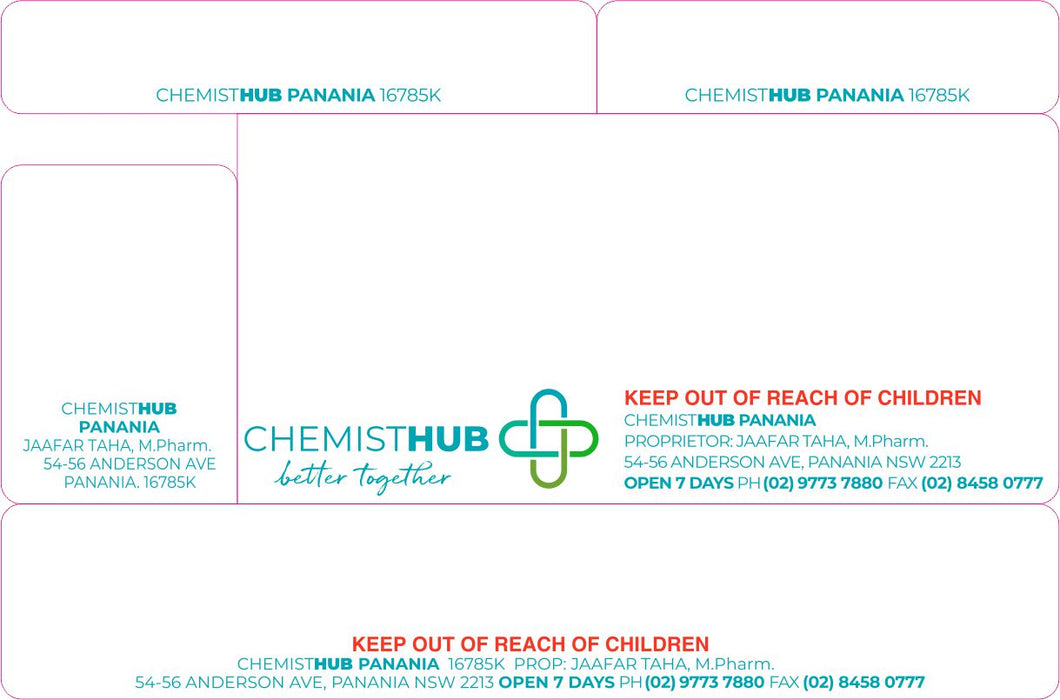 Chemist Hub Panania Dispensing Label — Total Pharmacy