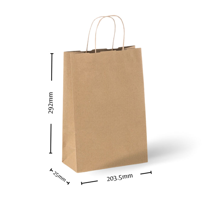 Retail Medium Brown Kraft Paper Bags