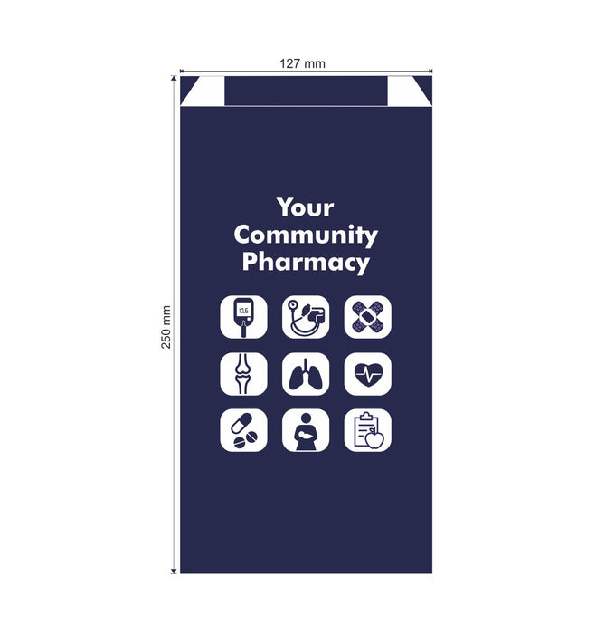 Paper Bags Medium Your Community Pharmacy Grey per 2500 (New)