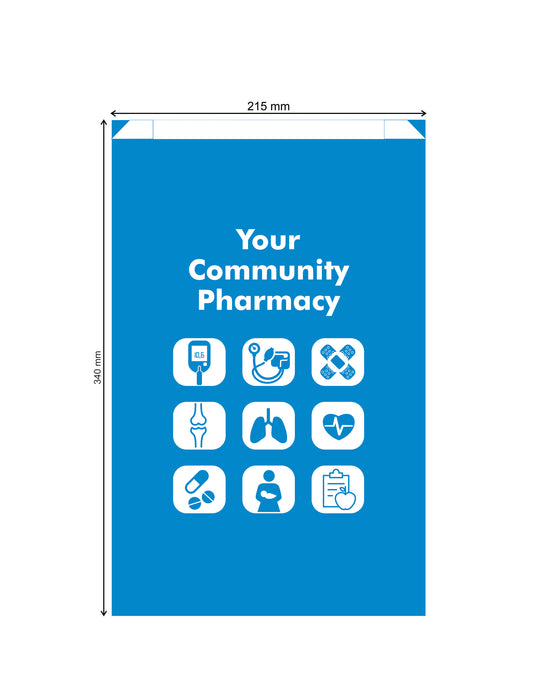 Paper Bags Your Community Large Generic Blue Per 1000
