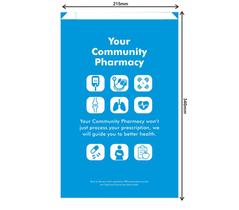 Paper Bags Large Generic Your Community Blue Per 1000  (NEW) OOS