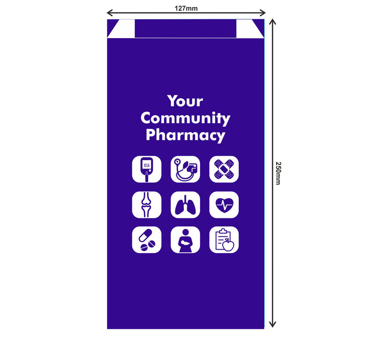 Paper Bags Medium Generic (BLUE) Your  Community Per 2500