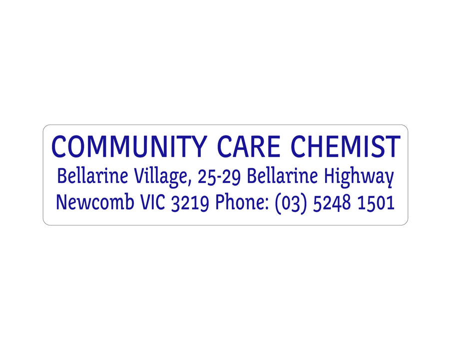 Community Care Chemist Bellarine Village Address Labels — Total Pharmacy