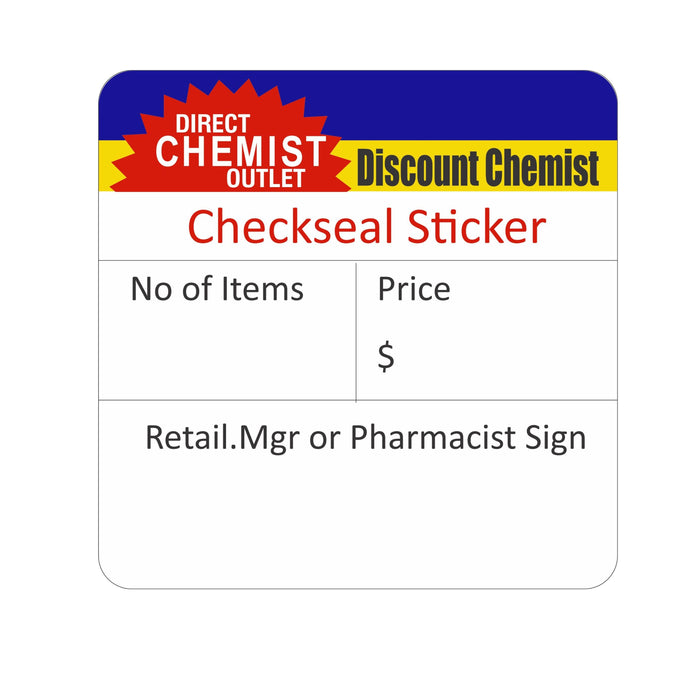 Direct Chemist Outlet Checkseal Stickers