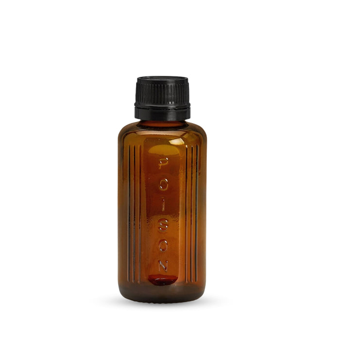 Amber Glass Poison Bottles Cap 50ml