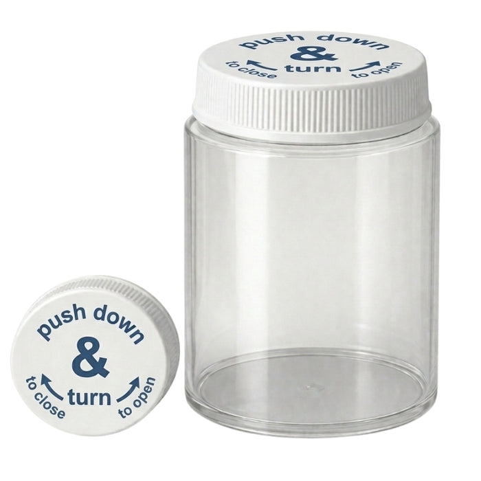 40 Drachm Clear Tabet Vials with CRC