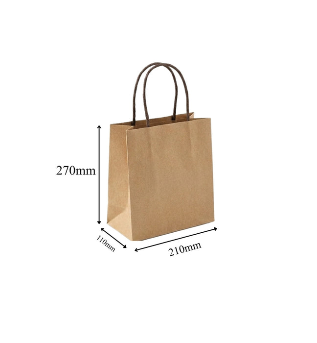 Flat Fold Kraft Paper Bags Small