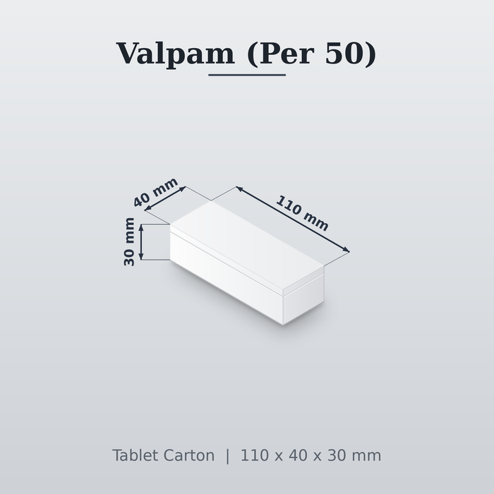 Tablet Cartons Valpam Size